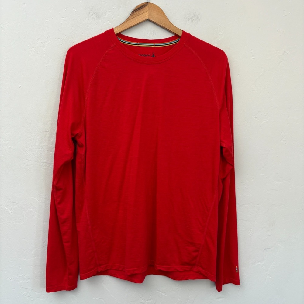 Smartwool Merino 150 Base Layer Men Size Large Red Long Sleeve FLAW